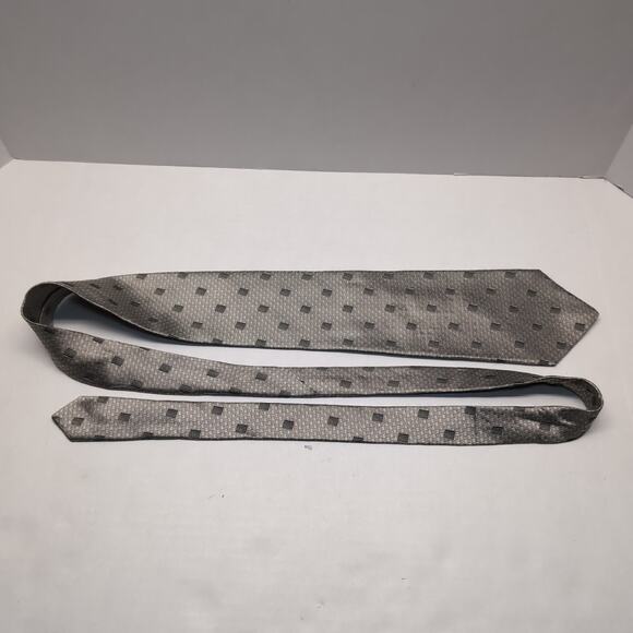 Daniel Craig Mens Italian Silk Neck Tie Geometric Silver Gray - Picture 2 of 6